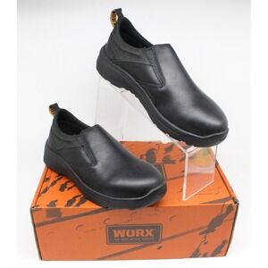 WORX by Red Wing 5187 Women's Size 8.5 M Black Leather Slip On Steel Toe Shoes
